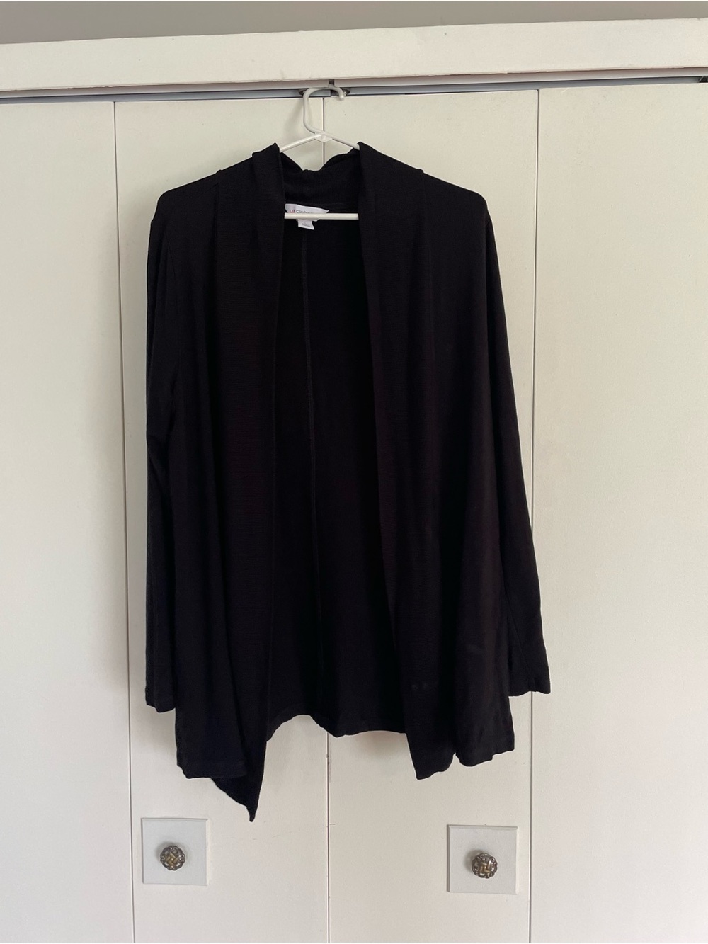 Liz Claiborne Black Open-Front Lightweight Cardigan Women’s Large